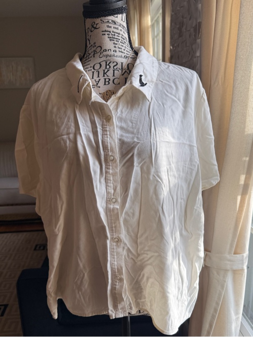 Women's Relaxed White Button-Down Shirt